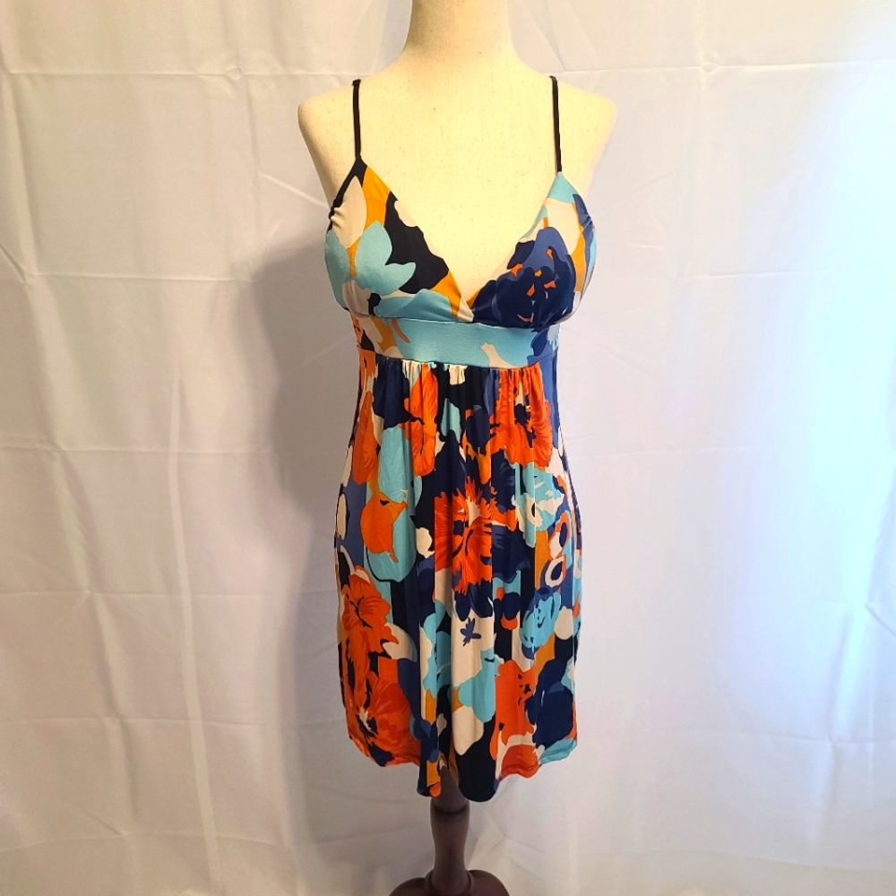 A'gaci spaghetti strap colorful summer dress size large